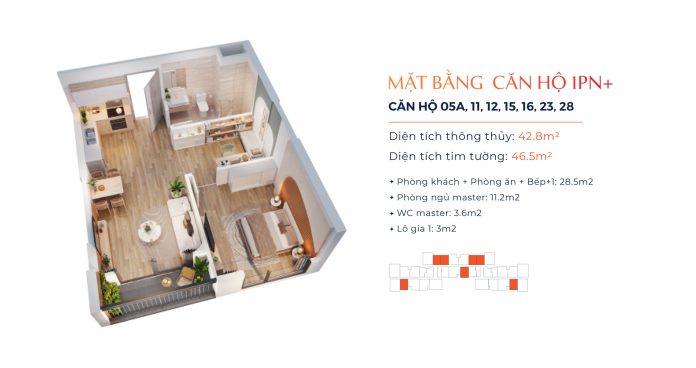 Mẫu căn hộ 1PN