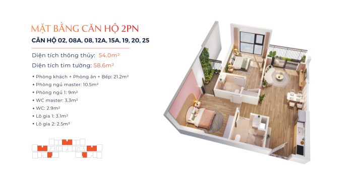 Mẫu căn hộ 2PN Mẫu căn hộ 2PN