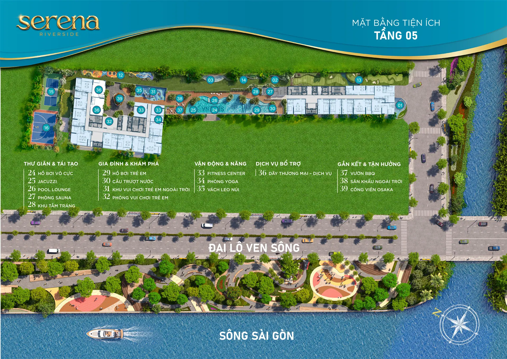 Mặt bằng tiện ích tầng 5